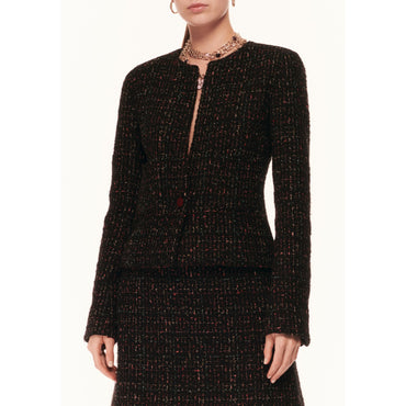 Fantasy Silk Tweed Jacket - Black/Coral/Blue/Yellow
