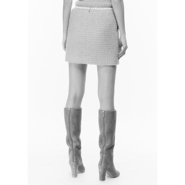 Glittered Fantasy Tweed Skirt - Lt Pink/Ecru/Grey