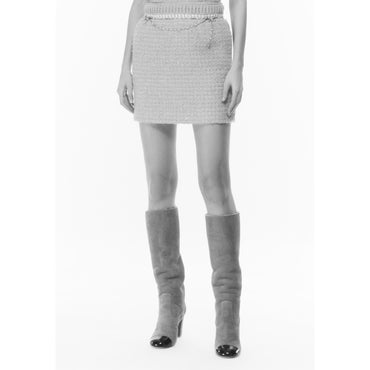 Glittered Fantasy Tweed Skirt - Lt Pink/Ecru/Grey