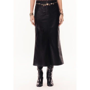 Lambskin Skirt - Black