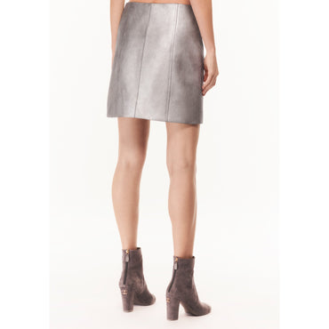 Lambskin Skirt - Silvery/Black