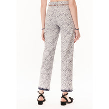 Laminated Printed Denim Jeans - Blue