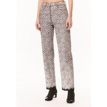 Laminated Printed Denim Jeans - Black