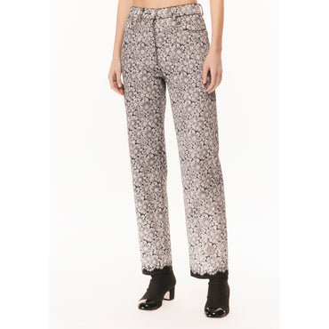 Laminated Printed Denim Jeans - Black