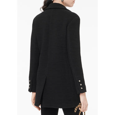 Ribbed Wool Jersey Caban - Black