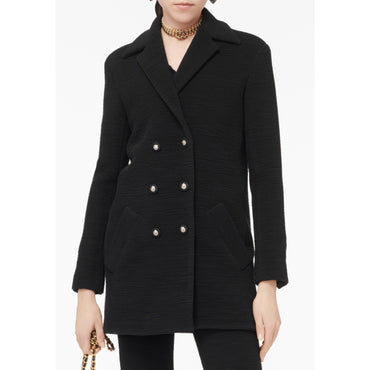 Ribbed Wool Jersey Caban - Black