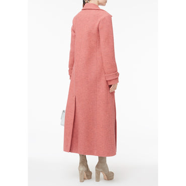 Boiled Alpaca Wool Coat - Rose