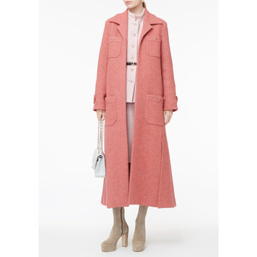Boiled Alpaca Wool Coat - Rose