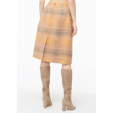 Fantasy Tweed Skirt - Orange/Grey/Yel