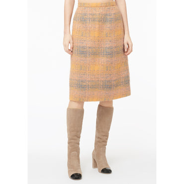 Fantasy Tweed Skirt - Orange/Grey/Yel