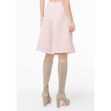Wool Tweed Culotte Skirt - Pink