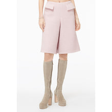 Wool Tweed Culotte Skirt - Pink