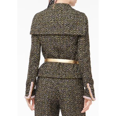 Glittered Fantasy Tweed Jacket - Black/Yellow/Gold/Blue