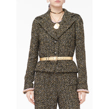Glittered Fantasy Tweed Jacket - Black/Yellow/Gold/Blue