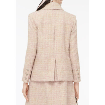 Wool Tweed Etamine Jacket - Pink/Beige