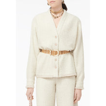 Iridescent Cashmere Tweed Jacket - Ecru/Silver/Gold
