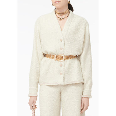 Iridescent Cashmere Tweed Jacket - Ecru/Silver/Gold