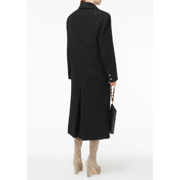 Iri Mohair Tweed Etamine Coat - Black