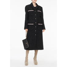 Iri Mohair Tweed Etamine Coat - Black