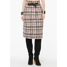 Fantasy Wool Tweed Skirt - Pink/Bck/Bei/Ecru
