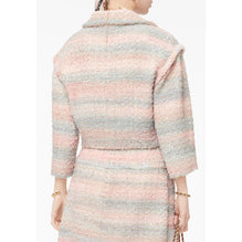 Hand Painted Tweed Jacket - Pink/Grey/Gold/Ecru