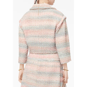 Hand Painted Tweed Jacket - Pink/Grey/Gold/Ecru