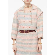 Hand Painted Tweed Jacket - Pink/Grey/Gold/Ecru