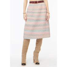 Hand Painted Tweed Skirt - Pink/Grey/Gold/Ecru