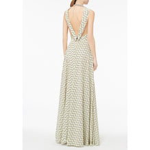 Print Silk Crepe De Chine Jump Suit - Beige/Neon Yellow/Black
