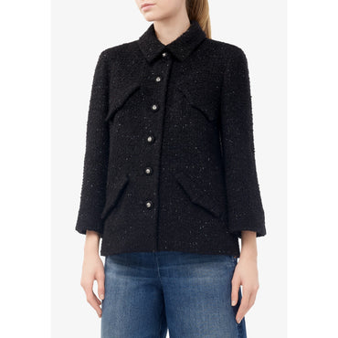 Fantasy Tweed Jacket - Black/Blue/White