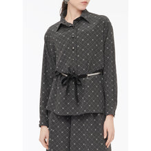 Print Silk Crepe De Chine Blouse - Black/White
