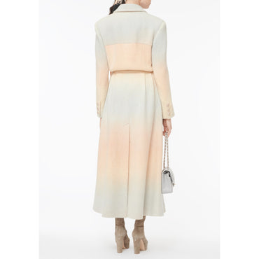 Cashmere Tweed Coat -  Orange/Grey