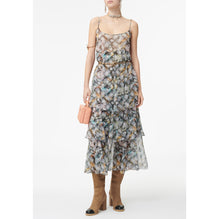Printed Silk Muslin Dress - Black/White/Pink/Yel/Blue