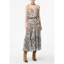 Printed Silk Muslin Dress - Black/White/Pink/Yel/Blue