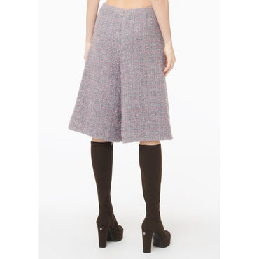 Glittered Fantasy Tweed Culotte Skirt - Purple/Grey