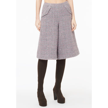 Glittered Fantasy Tweed Culotte Skirt - Purple/Grey