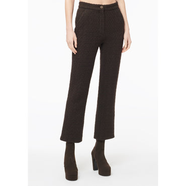 Wool Tweed Pants - Brown