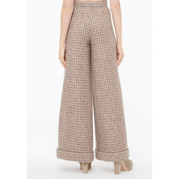 Glittered Cashmere Tweed Pants - Brown/Pink/Navy/Gold