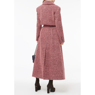 Fantasy Wool Tweed Coat - Rose/Noir