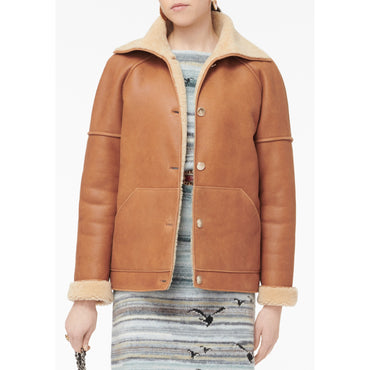 Lamb Shearling Jacket - Brown/Beige