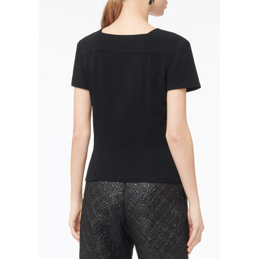 Stretch Crepe Top - Black