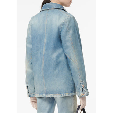 Water-Repel Coated Denim Jacket - Blue