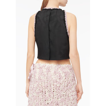 Iri Mohair Tweed Etamine Top - Black