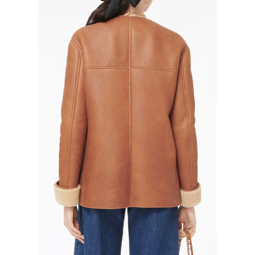 Lamb Shearling Jacket - Brown/Beige