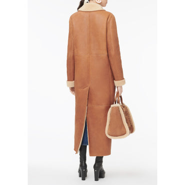 Lamb Shearling Coat - Brown/Beige