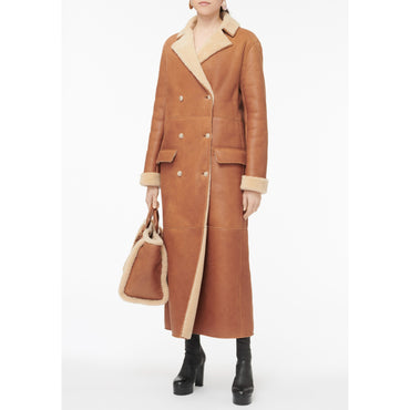Lamb Shearling Coat - Brown/Beige