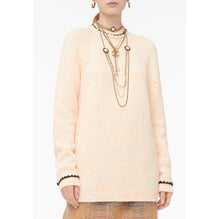 Wool/Cashmere Pullover - Ecru/Orange