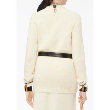 Wool/Cashmere Pullover - Ecru/Multicolor