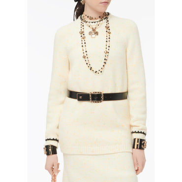 Wool/Cashmere Pullover - Ecru/Multicolor