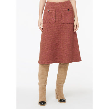 Cashmere/Alpaca Skirt - Orange/Pink/ Brown